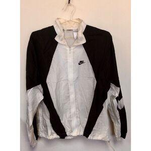 Vintage Men's Nike Jacket XL White and Black Windbreaker